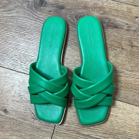 French Connection Shore Green Flat Strappy Sandals Size 7 - Picture 2 of 9
